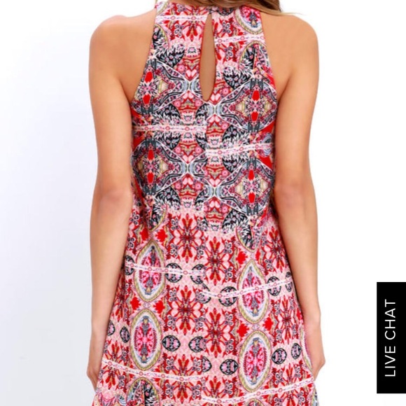 DESIGN MAJOR RED PRINT SWING DRESS - Picture 3 of 7